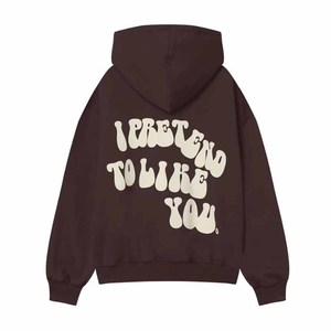 Sweats à capuche streetwear unis avec impression en relief, surdimensionnés, style hip-hop, personnalisables - Product Image 5