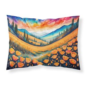 Funda De Almohada estándar de Color de amapolas de California, ligera, Súper suave, fácil cuidado, ilustraciones decorativas, nueva funda de cojín - Product Image 1