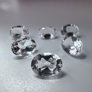 Topacio Blanco Natural, Corte Oval Facetado, Piedra Preciosa Suelta de 5x3 a 10x12MM, Brillo Brillante para Joyería, Venta al Por Mayor - Product Image 3