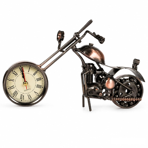 Iron Multicolor <b>Clock</b> Bike <b>Wall</b> Decor Metal <b>Wall</b> Art, Size: 52X28 - Product Image 3