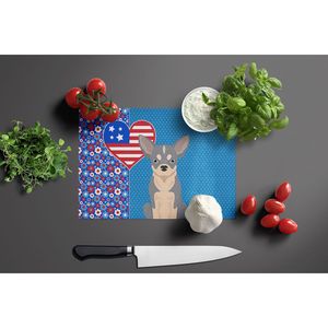 Planche à découper et à servir de cuisine américaine, bleu et blanc, avec motif chihuahua, en verre trempé, grande taille, plats et assiettes à découper - Product Image 3