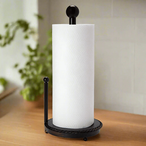 Iron Paper Towel Holder Heavy Duty <b>Weighted</b> Base <b>Standing</b> Kitchen Roll Dispenser Rust Resistant Antique Black Countertop Decor - Product Image 5