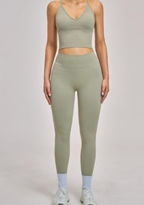 Conjunto Deportivo de Yoga para Mujer, Sin Costuras, de Alta Elasticidad, Color Sólido, para Otoño, Ajustado, para Gimnasio, Fitness, Running, Diseño Deportivo - Product Image 5