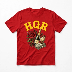 Camiseta de Manga Corta para Hombre HQR Apparel, Corte Regular, Estampado Digital Frontal, Estilo Urbano, Cuello Redondo, Transpirable, 320g, Algodón Jersey - Product Image 2