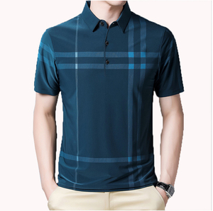 เสื้อเชิ้ตแขนสั้นผู้ชายสีพื้นผ้าฝ้ายระบายอากาศดีสไตล์ลำลองสำหรับเล่นกอล์ฟแฟชั่นฤดูร้อน - Product Image 2