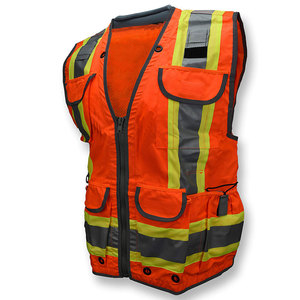Gilet de sécurité réfléchissant pour homme à taille cintrée, plusieurs poches, vêtements de travail de construction, léger, respirant, séchage rapide - Product Image 1