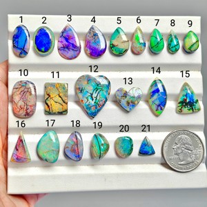Opale Sterling, Opale Monarch, Opale Synthétique, Opale de Feu, Opale Cabochon, Pierre Précieuse Opale, Opale Multi-Feu, Pierre Opale Éclatante, Opale Cabochon Éclatante - Product Image 1