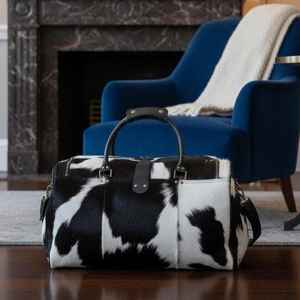 Bolsa de Viaje de Cuero Genuino Hecha a Mano, Ligera, Estilo Vintage, de Gran Capacidad, con Cierre, Portátil - Product Image 1