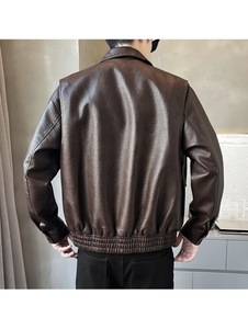 2026 Leather Jacket Men's Spring and Autumn Coat Korean Version Top High-quality Casual Leather Jacket Custom Embroidery Option - Product Image 5