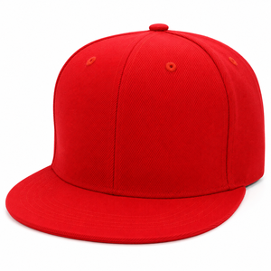 Casquette Snapback Rouge à 6 Panneaux, Visière Plate, Logo Brodé, Réglable, pour Adulte, Accessoire de Sport - Product Image 1