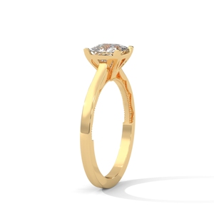 Women's Moissanite Princess Cut Engagement <b>Ring</b> 925 Sterling <b>Silver</b> Gold Plated <b>Solitaire</b> Wedding Jewelry - Product Image 2
