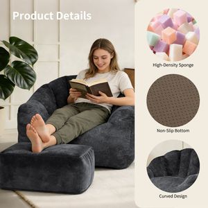 <b>Bean</b> <b>Bag</b> Sofa Chair with Comfortable High Density Foam Adult <b>Bean</b> <b>Bag</b> Chair with Armrest Lazy <b>Bean</b> <b>Bag</b> Chair for Adults - Product Image 5