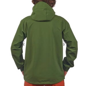 Veste coupe-vent décontractée pour homme, vert olive, avec fermeture éclair fluo, style sportif, en toile standard, color block, pour l'automne - Product Image 3