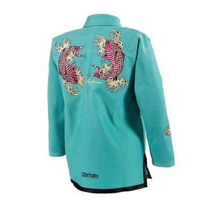 Traje de BJJ de tela de algodón premium con tejido perlado, logotipo personalizado, transpirable, ligero, duradero, uniforme de entrenamiento para hombres y mujeres. - Product Image 4