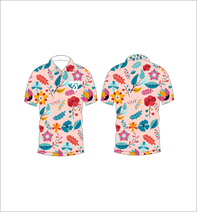 Polo con estampado floral rosa para hombre, camisa de golf informal de manga corta para verano - Product Image 3