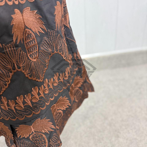 Wholesale Vintage Black Embroidery Long Skirt Women Casual High Waist <b>Elastic</b> Midi Skirts Ethnic Style Boho Maxi Dress Plus Size - Product Image 5