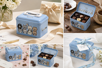Boîte en métal rectangulaire ou carrée personnalisée avec logo, grande, pour aliments, chocolats, biscuits, emballage en métal imprimé sur mesure