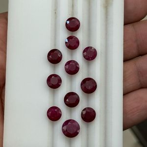 Rubis naturel de Zambie, taille ronde, 6-8 mm, 1-2 carats, AA, corindon rouge chauffé, pierres précieuses en vrac, fourniture en gros pour bijouterie fine - Product Image 6