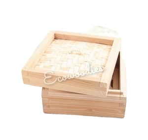 100% bambou naturel carré vapeur cuisine organisateur vapeur en bois pour boulettes cuiseurs accessoires - Product Image 1