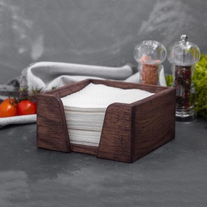 ที่ใส่ผ้าเช็ดปากไม้วอลนัทสไตล์เรโทรโบราณ ขายส่ง |   งานฝีมือทำมือ - Product Image 1