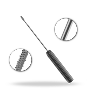 Raspador de doble cara con mango de 7 pulgadas y longitud total de 15 pulgadas, instrumento quirúrgico para columna vertebral de 12 mm x 24 mm - Product Image 1