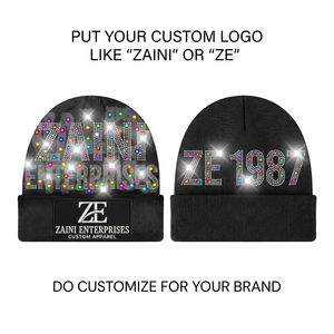 ZAINI ZI-257 Bonnet unisexe en tricot acrylique doux de qualité supérieure 280 GSM, noir, avec revers - Product Image 1