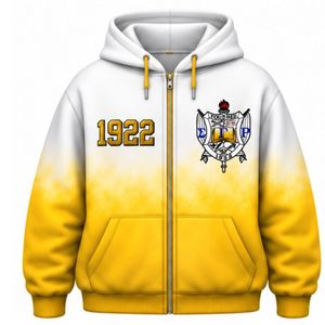 Sudadera con Capucha Oversize para Mujer Sigma Gamma Rho, Diseño Tie Dye Blanco y Dorado, Gráfico Personalizado de Hermandad Griega, Estilo Casual Urbano - Product Image 1
