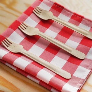 Ensemble de fourchettes jetables en bois de bouleau naturel de 155 mm pour desserts et gâteaux, parfaites pour les pâtisseries et les collations, utilisables comme couverts en extérieur - Product Image 1