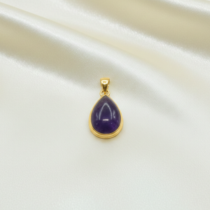 Pendentif en améthyste violette naturelle en forme de goutte, en argent sterling 925 plaqué or rose et or jaune, fait main, bijou de guérison pour elle - Product Image 6