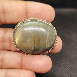 Pendentif rainuré en labradorite 100% naturelle, qualité supérieure, avec rainure en laiton, prix de gros, lot de pendentifs macramé en labradorite, cristal - Product Image 2