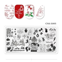 Plaques d'estampage d'ongles sur le thème de Noël de conception en métal de rectangle professionnel pour l'art d'ongle de vacances