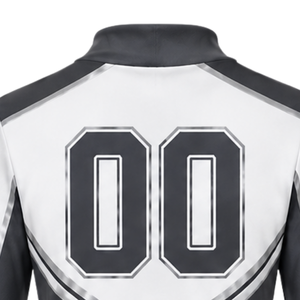 <b>Black</b> White Sublimated Cheer Long Sleeve Uniform Set <b>Pleated</b> <b>Skirt</b> Athletic Team Sportswear Training Practice Performance - Product Image 6