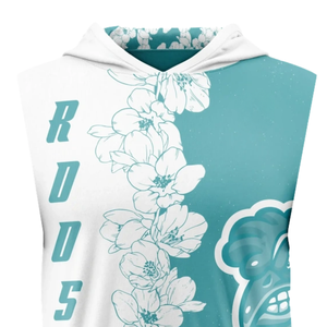 Maillot de football sans manches à capuche pour garçons 7v7, motif floral sublimé, nom d'équipe personnalisé, numéro de joueur, vêtements de club pour adolescents - Product Image 3