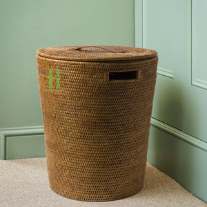 Customized Modern Eco-friendly Woven Rattan Storage <b>Basket</b> For Laundry Bedroom Storage Boxes & Bins Rattan 2026 From Vietnam - Product Image 5
