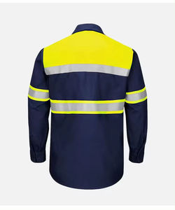 Chemise de travail bicolore pour l'industrie minière, la construction, le charbon, le pétrole et le gaz, vêtements de travail réfléchissants jaune et noir, chemises de sécurité avec bandes haute visibilité - Product Image 4