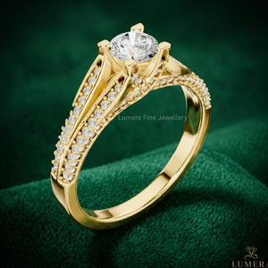 แหวนหมั้นทองคำขาว 14K ประดับเพชรทรงบริลเลียนท์คัท เพาะเลี้ยงในห้องปฏิบัติการ รับรองโดย IGI ชุบทอง 18K ดีไซน์แหวนคู่แบบแยกส่วน - Product Image 3