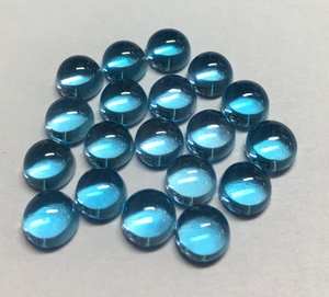 พลอยบลูโทแพซธรรมชาติจากสวิสเซอร์แลนด์ ทรงกลมหลังแบน ขัดเงา ขนาด 3-8 มม. สำหรับทำเครื่องประดับ ขายส่ง - Product Image 4