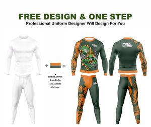 Conjunto de Compresión de Manga Larga con Impresión por Sublimación sin Costuras, Ropa Deportiva Transpirable de Primera Calidad, Rashguard y Leggings para MMA - Product Image 2
