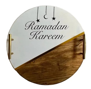 Natural Wooden Serving Tray Single Tier Customizable Color Polished Finish Tableware Storage Multifunction Portable - Product Image 2