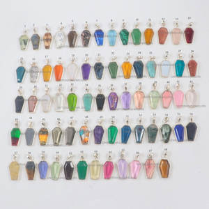 จี้รูปโลงศพประดับพลอยธรรมชาติขายส่ง ชุบเงิน ประดับคริสตัล สำหรับทำเครื่องประดับบำบัดรักษา - Product Image 2