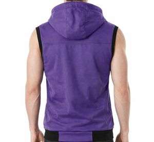 เสื้อกล้ามมีฮู้ดดีไซน์ล่าสุดปี 2026 สำหรับผู้ชาย มีกระเป๋าหน้าอก ระบายอากาศได้ดี แห้งเร็ว เป็นมิตรกับสิ่งแวดล้อม ผลิตจากผ้าสแปนเด็กซ์/คอตตอน เหมาะสำหรับวิ่งและออกกำลังกาย - Product Image 2