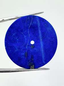 Esfera de Reloj de Lapislázuli Natural Azul Intenso, Corte Plano, 31.50mm, 1.50mm de Grosor, Clásica, Elegante, Vintage, de Lujo - Product Image 3