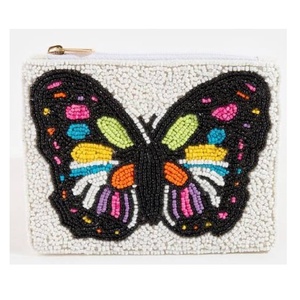 Handmade Luxury Creative Seed Beaded Animal Prints Mini Coin <b>Purse</b> Butterfly Design Eco-Friendly Zipper Closure Multi-Functional - Product Image 2