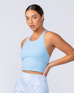 Débardeur tricoté respirant personnalisé pour femme avec logo frontal, style sportif pour le yoga - Product Image 3
