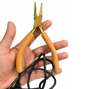 Alicates de Punta Fina Profesionales de Acero Inoxidable Dorado con Cable Prensado, Herramienta para Fabricación y Reparación de Joyería - Product Image 4