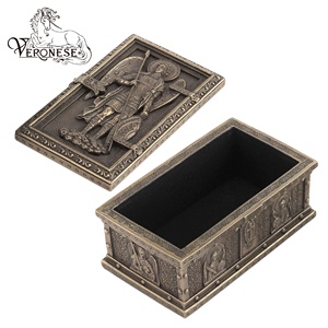 VERONESE DESIGN St. Michael encadré boîte à bibelots religieux décoration de la maison résine artisanat peint à la main luxe Art & Collection - Product Image 2