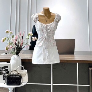 Female Floral Print Tie Front Top with White Skort Two Piece <b>Set</b> Casual Vacation Summer <b>Set</b> - Product Image 6