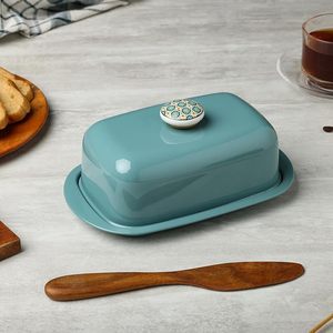 Mantequillera de Metal con Tapa, Rectangular, Color Verde Azulado, Recipiente para Guardar Mantequilla con Tapa Desmontable para Cocina - Product Image 4