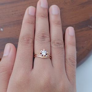 18K Solid Gold Diamond Solitaire <b>Ring</b> <b>Split</b> Shank Floral Prong Setting Elegant Engagement Wedding <b>Ring</b> for Women Jewelry Gift - Product Image 2
