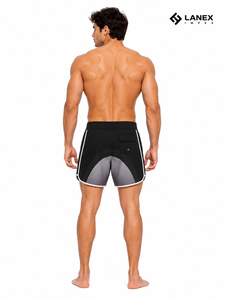 Custom Black Gray Men’s <b>Surf</b> Board Shorts Quick Dry Swim Trunks Sublimation Printed Beach Water Sports Shorts OEM ODM Supplier - Product Image 4